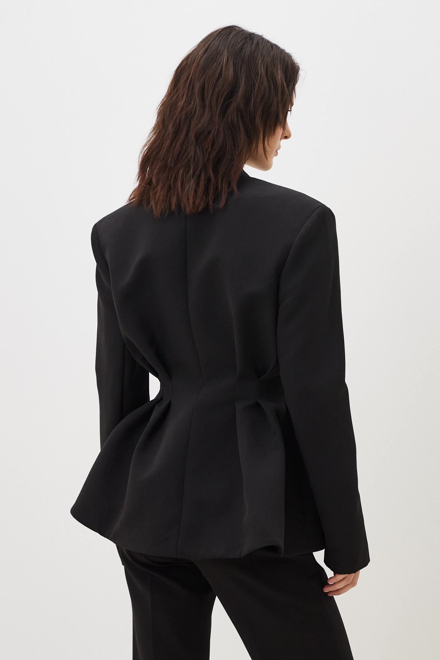 Ruched Button Blazer & Mid Waist Pants Set