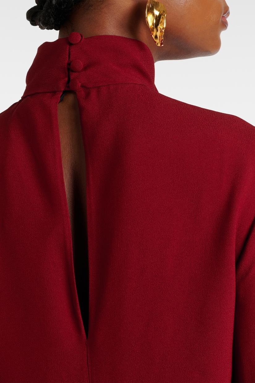 Solid Feather Long Sleeve Midi Dress