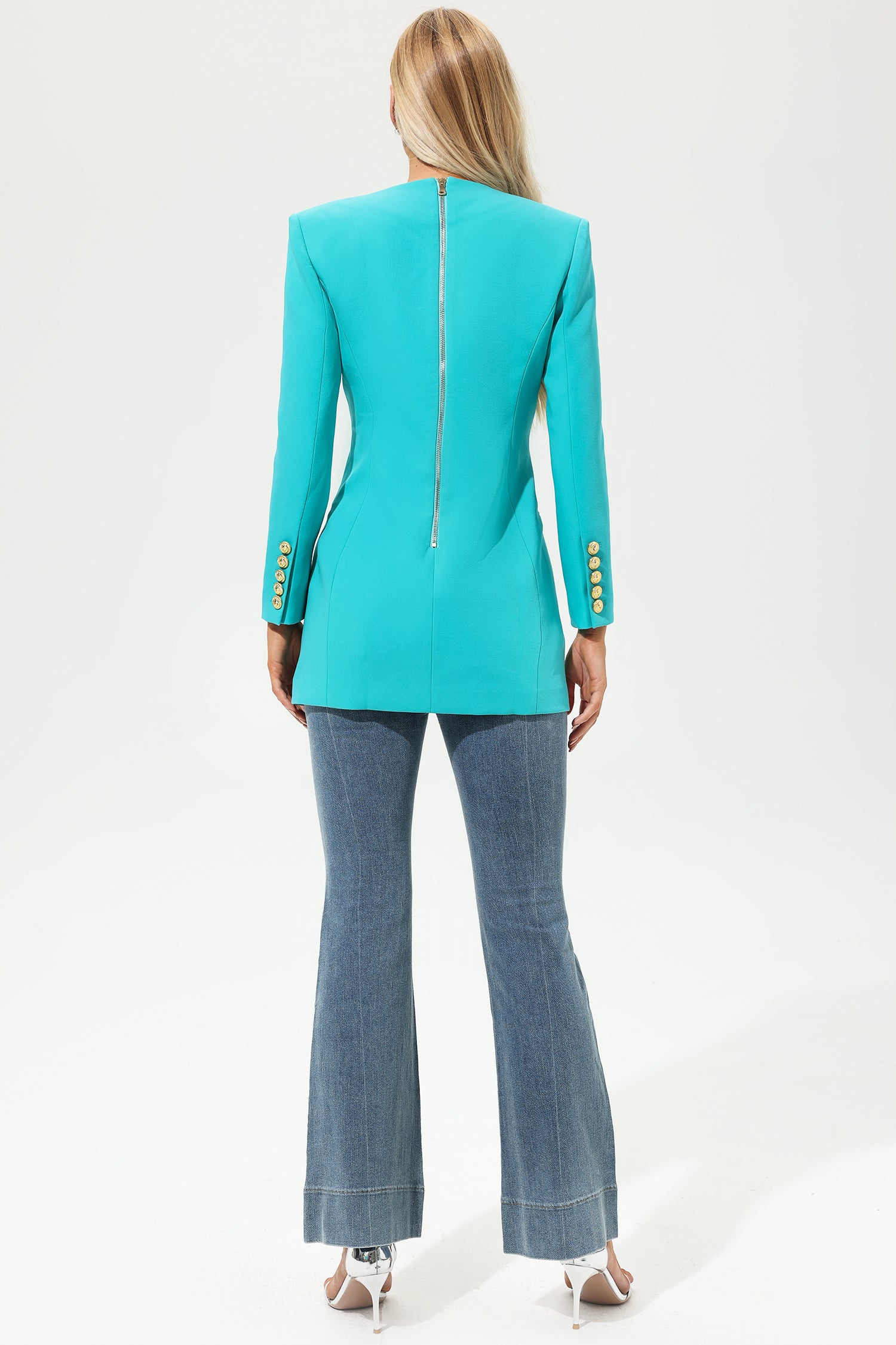 Long Sleeve Blazer Lake Blue