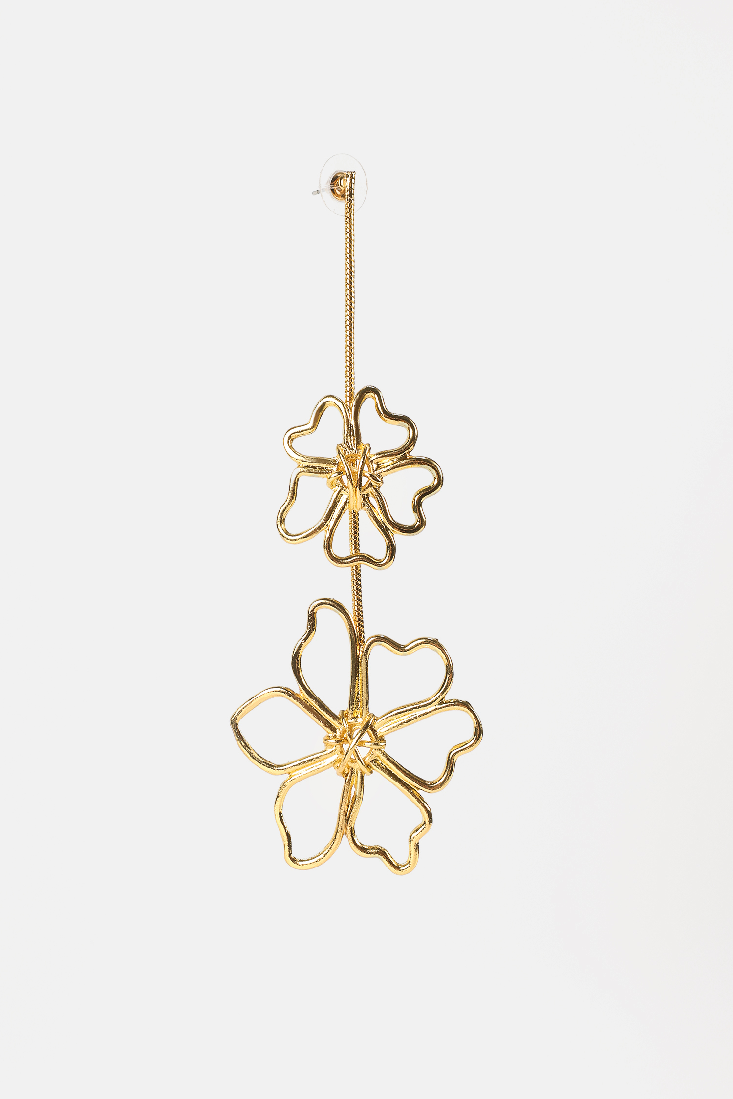 Floral Metal Long Earrings