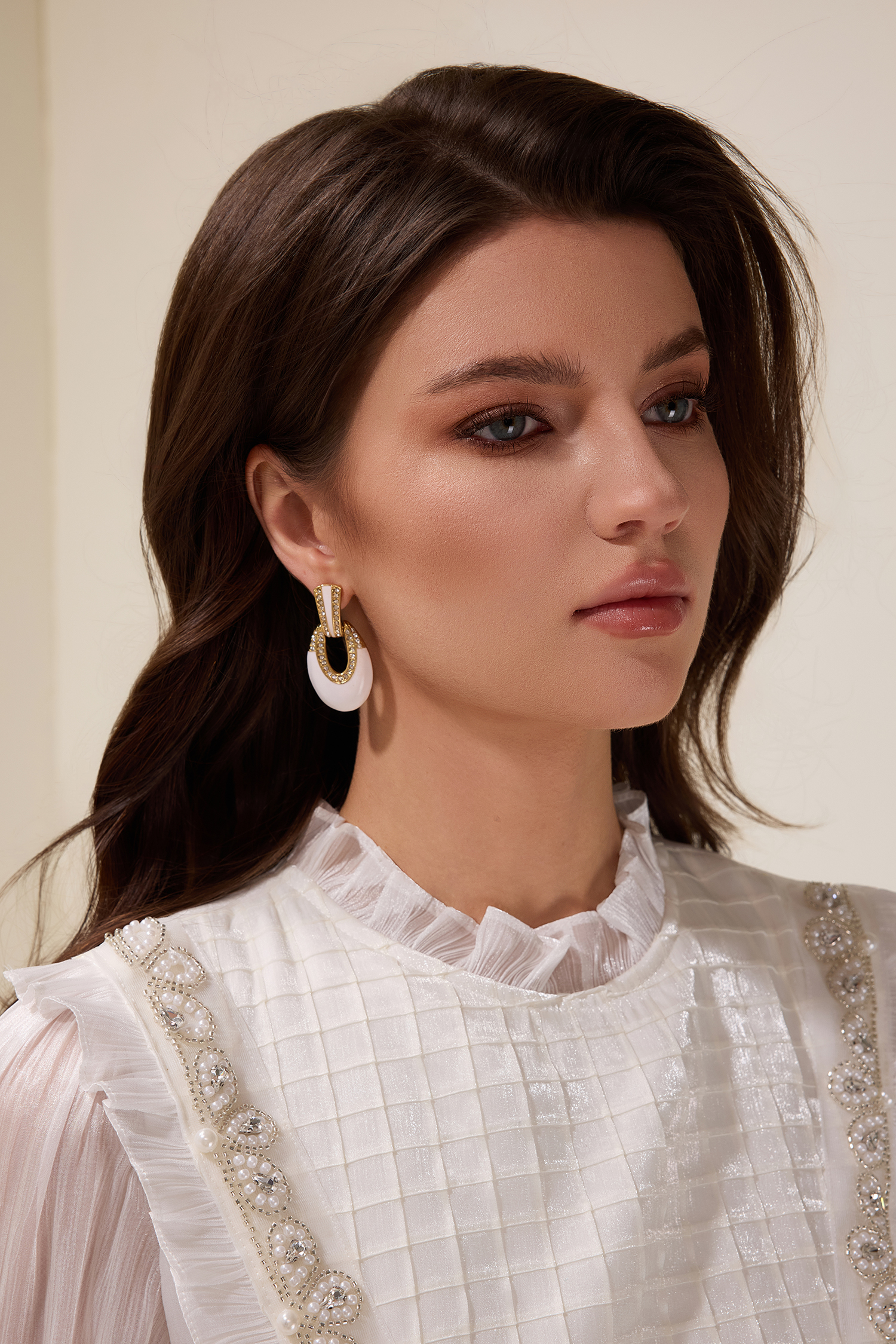 Vintage Faux Diamond Irregular Shape Drop Earrings